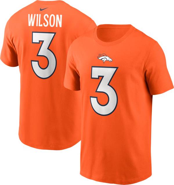 Men's Nike Russell Wilson Navy Denver Broncos Player Name & Number T-Shirt