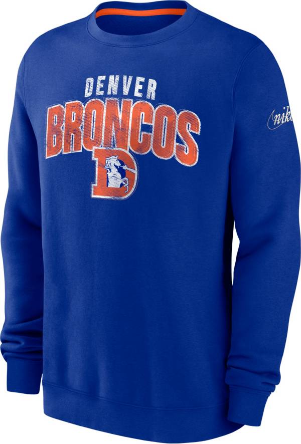 Nike Men s Denver Broncos Rewind Shout Royal Crew Sweatshirt