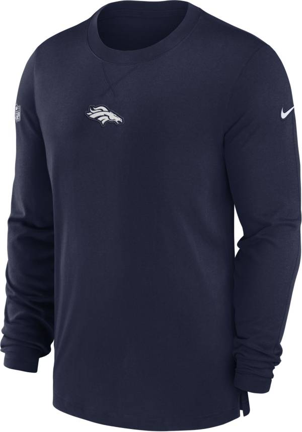 Nike Men's Denver Broncos Sideline Player Navy Long Sleeve T-Shirt product image