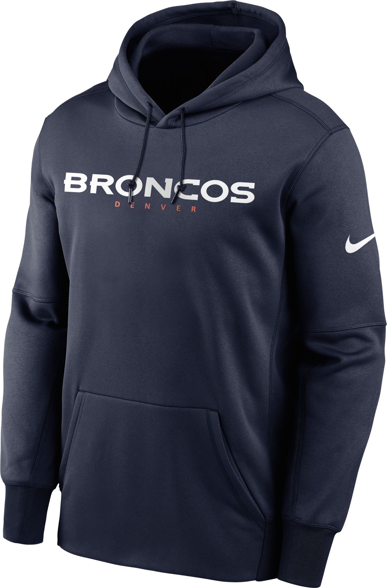 Nike Men's Denver Broncos Therma-FIT Wordmark Navy Hoodie product image