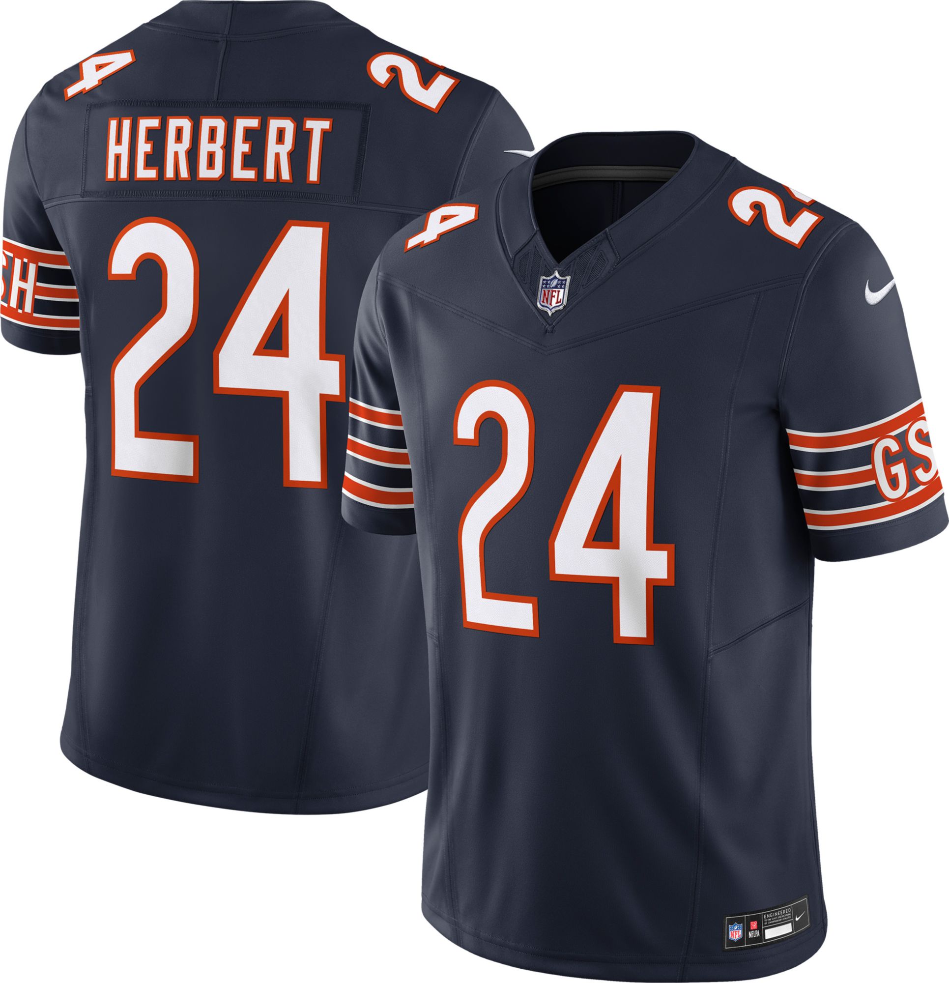 Nike Men's Chicago Bears Khalil Herbert #24 Vapor F.U.S.E. Limited Navy Jersey