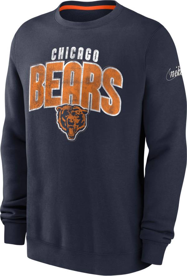 Nike Men's Chicago Bears Rewind Shout Navy Crew Sweatshirt product image