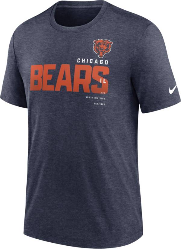Nike Men's Chicago Bears Team Name Heather Navy Tri-Blend T-Shirt product image