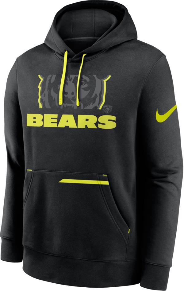 Nike Men's Chicago Bears 2023 Volt Black Pullover Hoodie product image