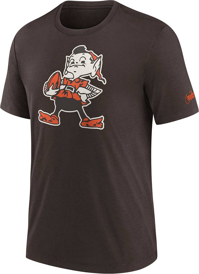 Nike Men's Cleveland Browns Rewind Logo Brown T-Shirt