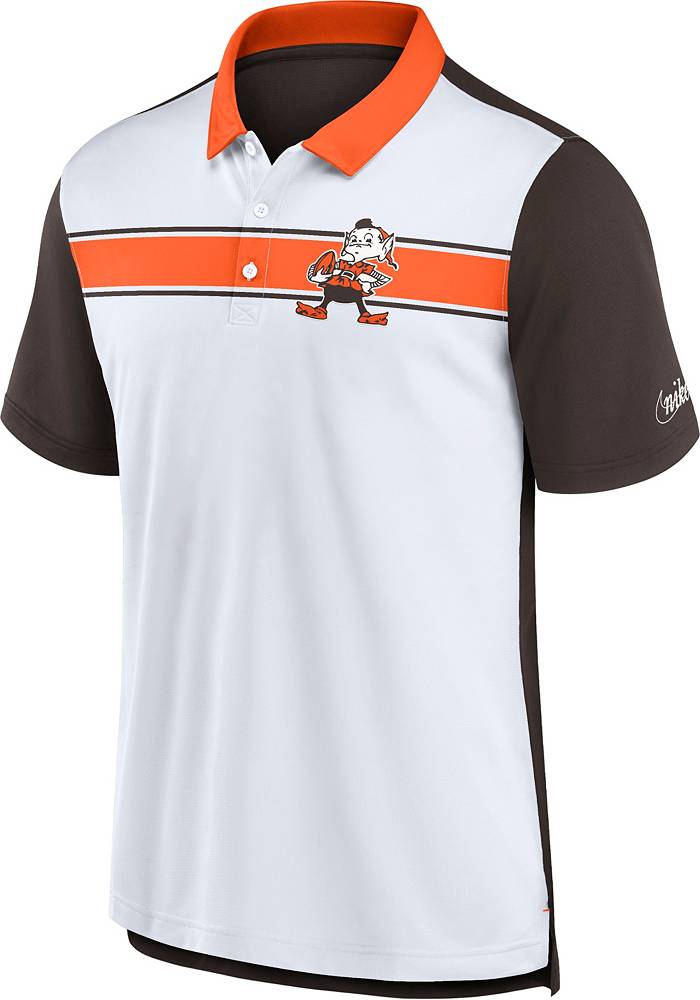 Nike Men's Cleveland Browns Rewind White/Orange Polo