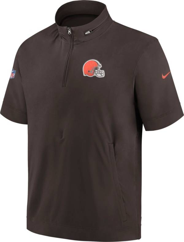 Nike Men's Cleveland Browns Sideline Coach Brown Short-Sleeve