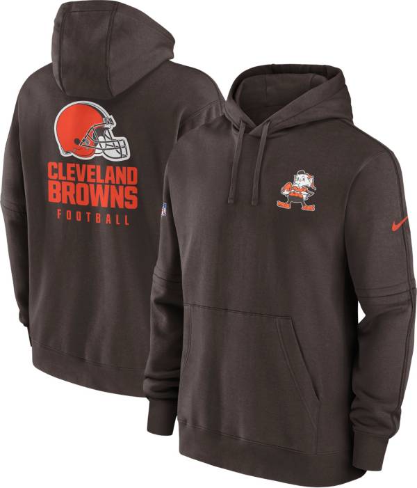 Nike Men's Cleveland Browns 2023 Sideline Club Brown Pullover Hoodie