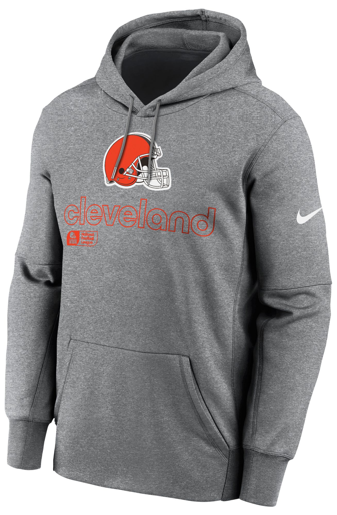 Nike Men's Cleveland Browns Therma-FIT Dark Grey Heather Pullover Hoodie product image