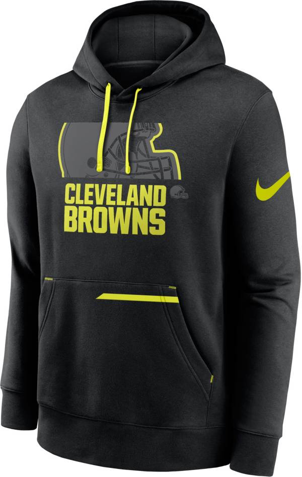 Nike Men's Cleveland Browns 2023 Volt Black Pullover Hoodie | Dick's ...