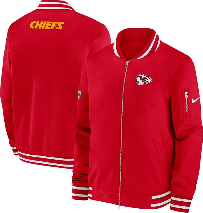 Nike Men's Kansas City Chiefs Sideline Coaches Red Full-Zip Bomber Jacket