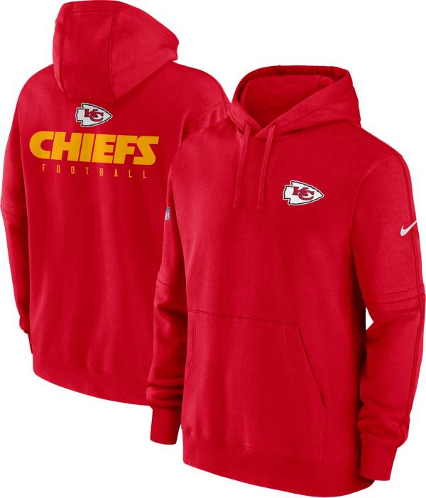 Nike Men's Kansas City Chiefs Sideline Therma-FIT Grey Pullover Hoodie