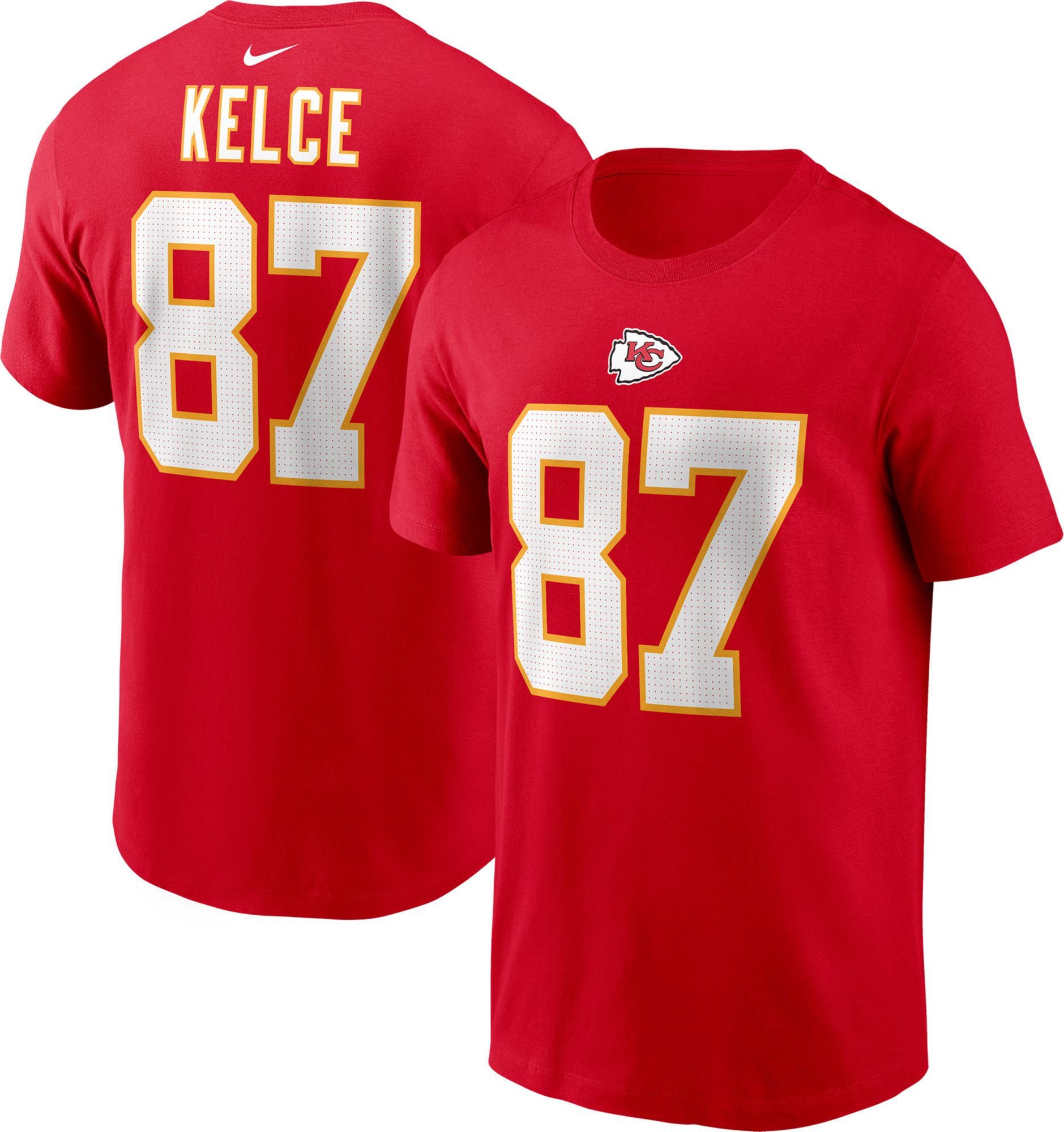 Nike Men's Kansas City Chiefs Travis Kelce #87 Red T-Shirt | Dick's ...