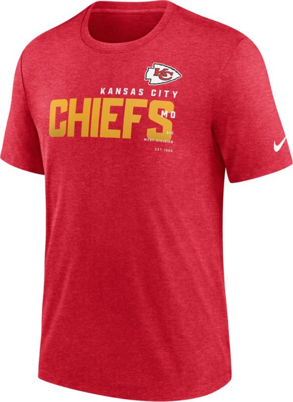 Kansas City Chiefs Nike Team Name T-Shirt Medium Red Heather