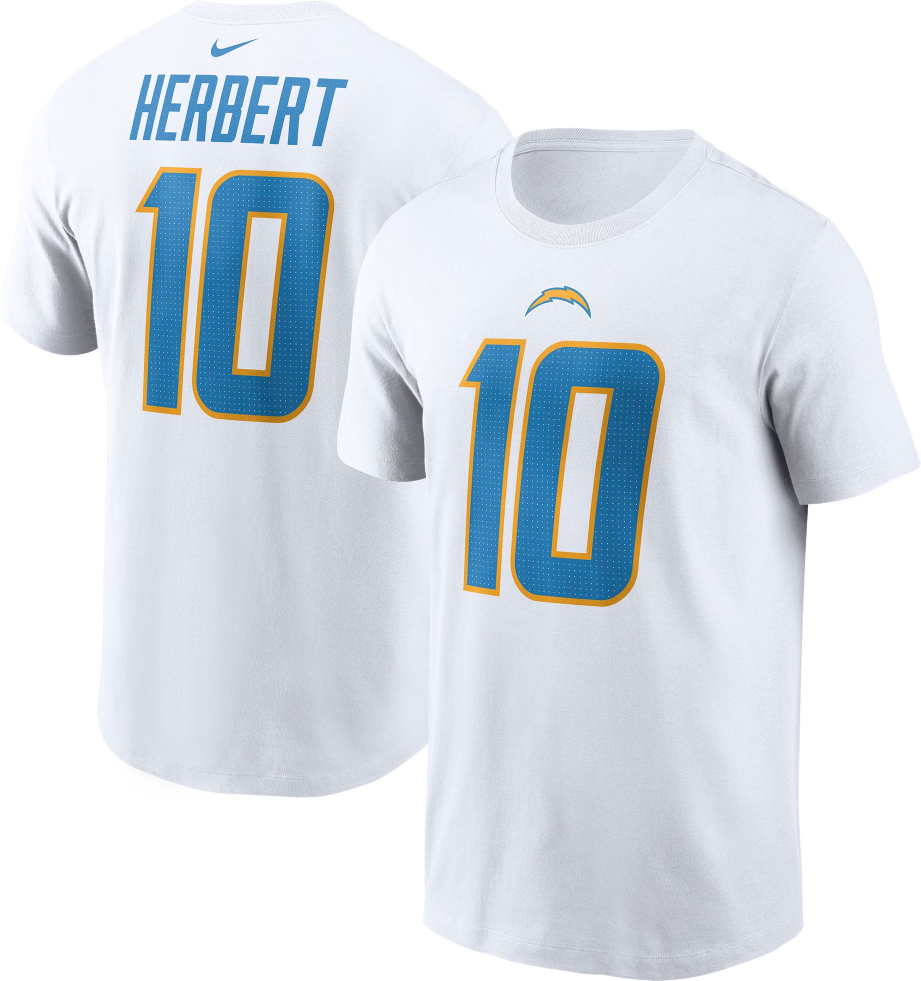 Nike Men's Los Angeles Chargers Justin Herbert #10 White T-Shirt product image