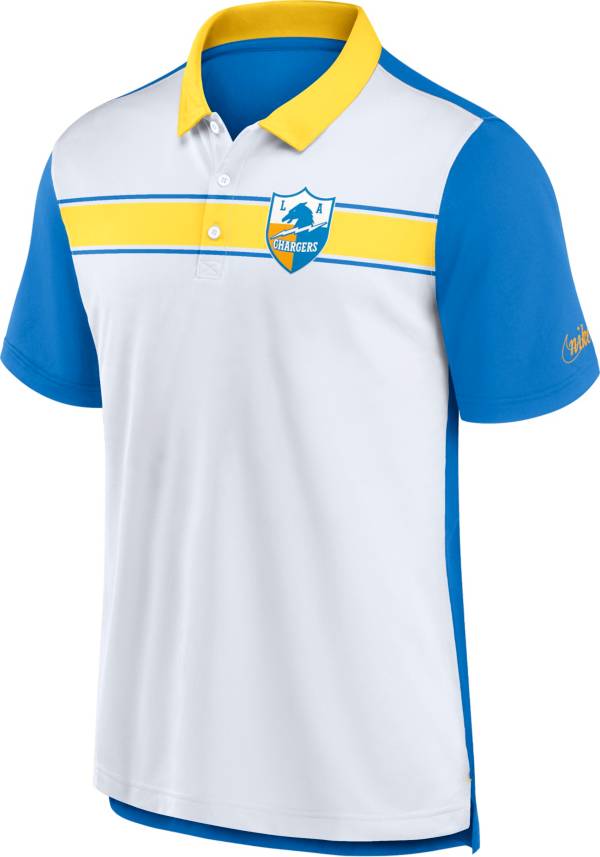 Nike Men's Los Angeles Chargers Rewind White/Gold Polo