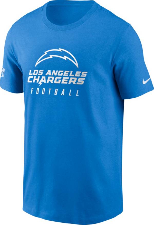 Men's Nike Heather Charcoal Los Angeles Chargers Team Tri-Blend T-Shirt Size: Medium