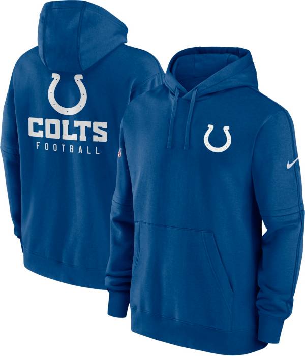 Nike Men's Indianapolis Colts Sideline Club Blue Pullover Hoodie