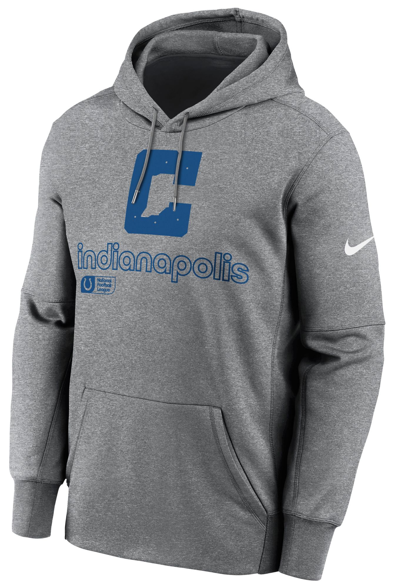 Nike Men's Indianapolis Colts Therma-FIT Dark Grey Heather Pullover Hoodie product image