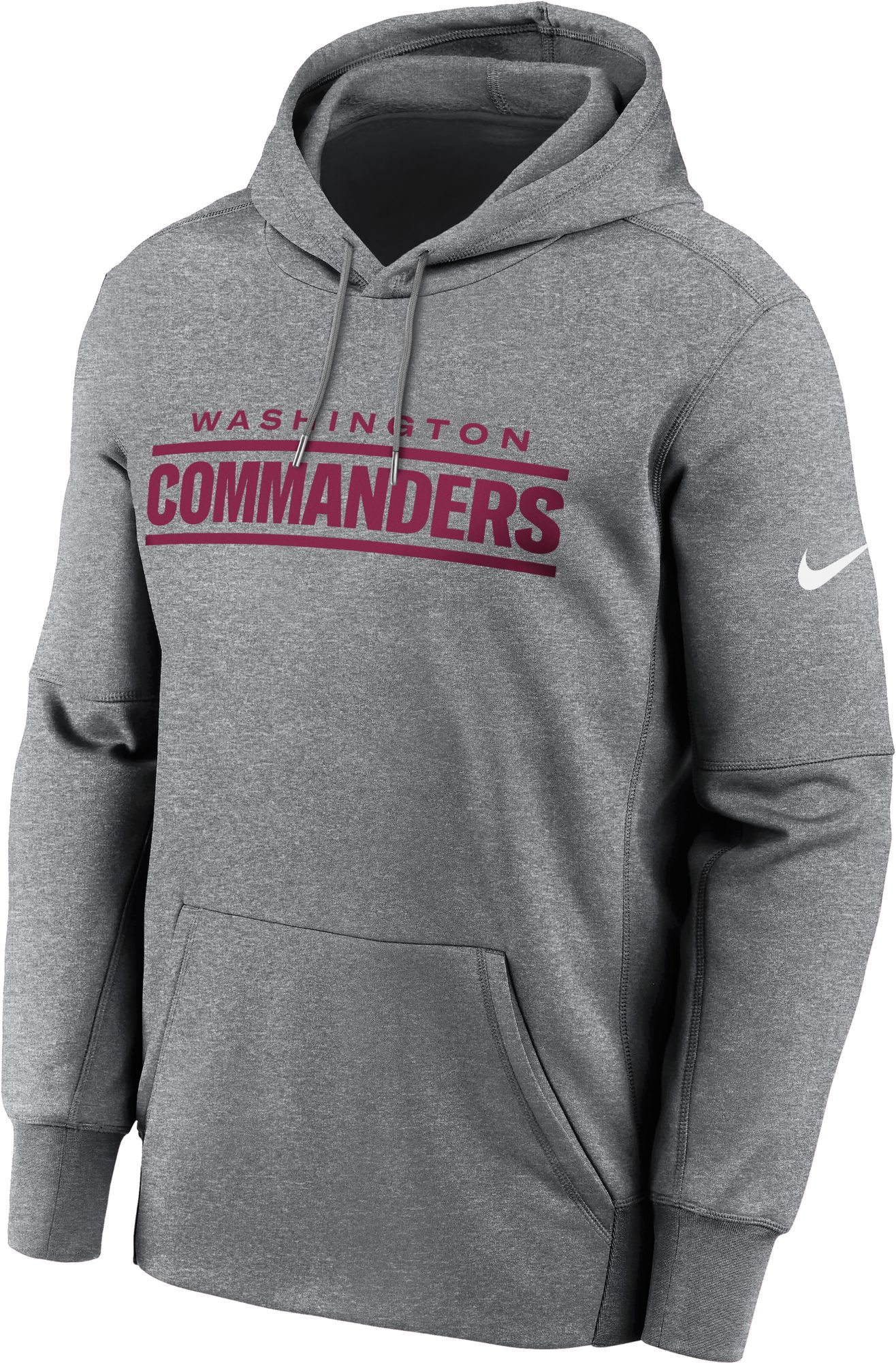 Nike Men's Washington Commanders Therma-FIT Wordmark Dark Grey Heather Hoodie product image