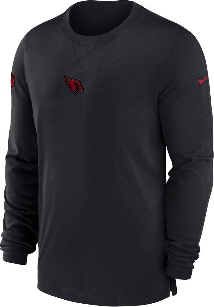 Nike Men's Arizona Cardinals Sideline Player Black Long Sleeve T