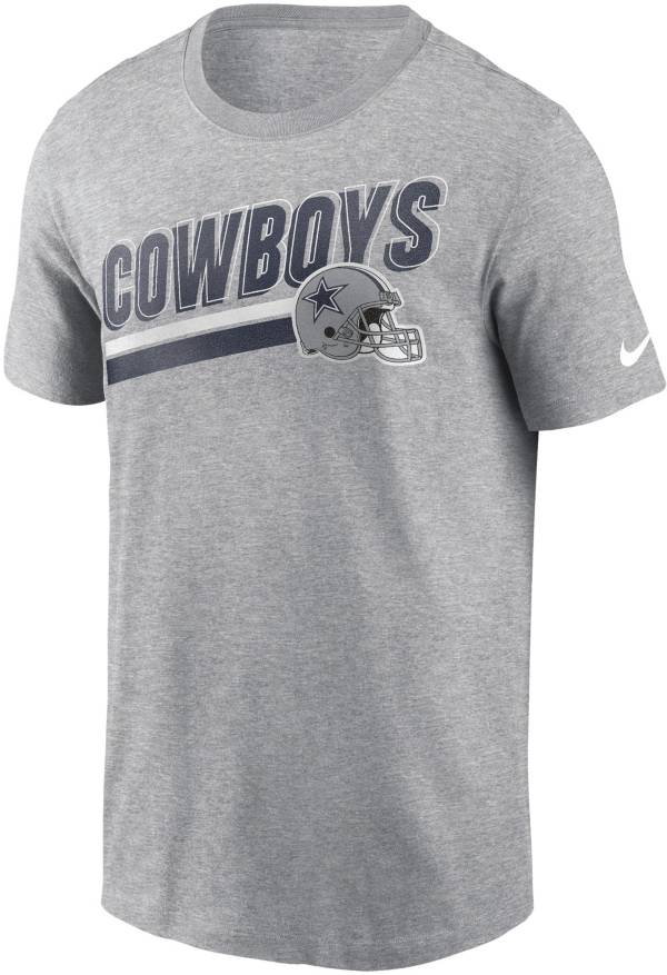 Nike Men's Dallas Cowboys Blitz Team Helmet Grey T-Shirt