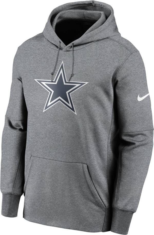 Nike Men's Dallas Cowboys Logo Therma-FIT Grey Pullover Hoodie