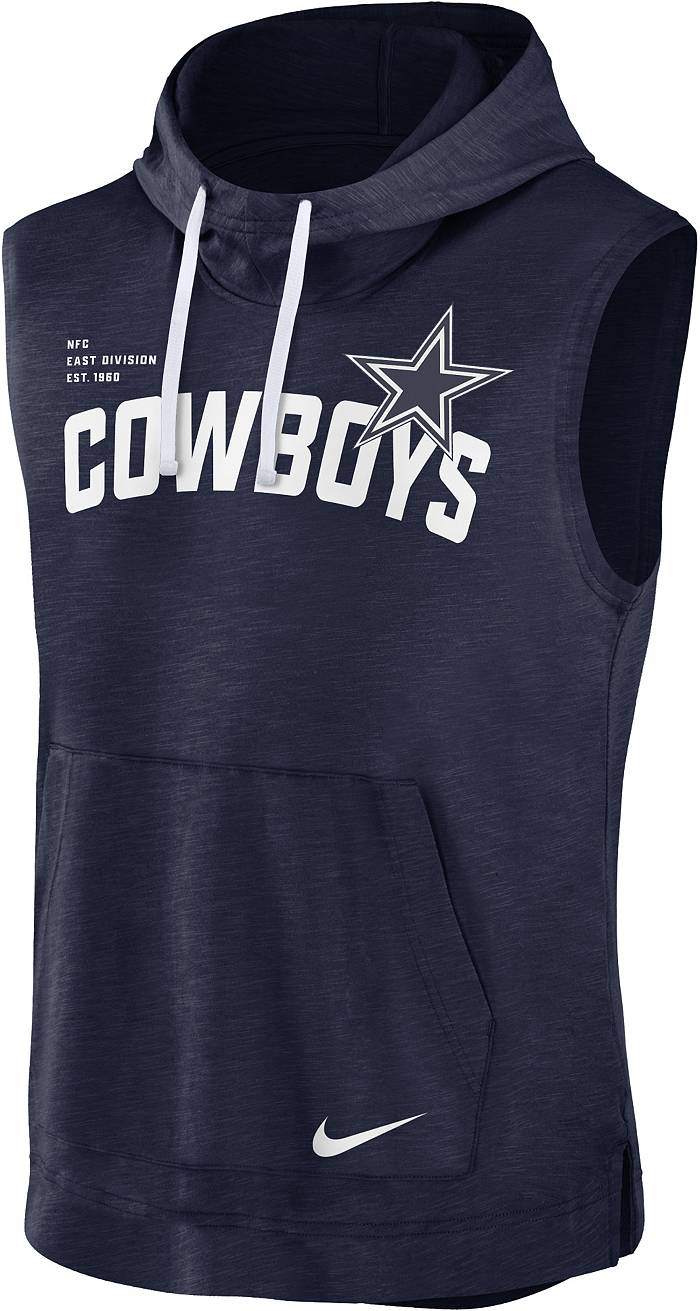 Nike Men's Dallas Cowboys Sleeveless Athletic Navy Hoodie
