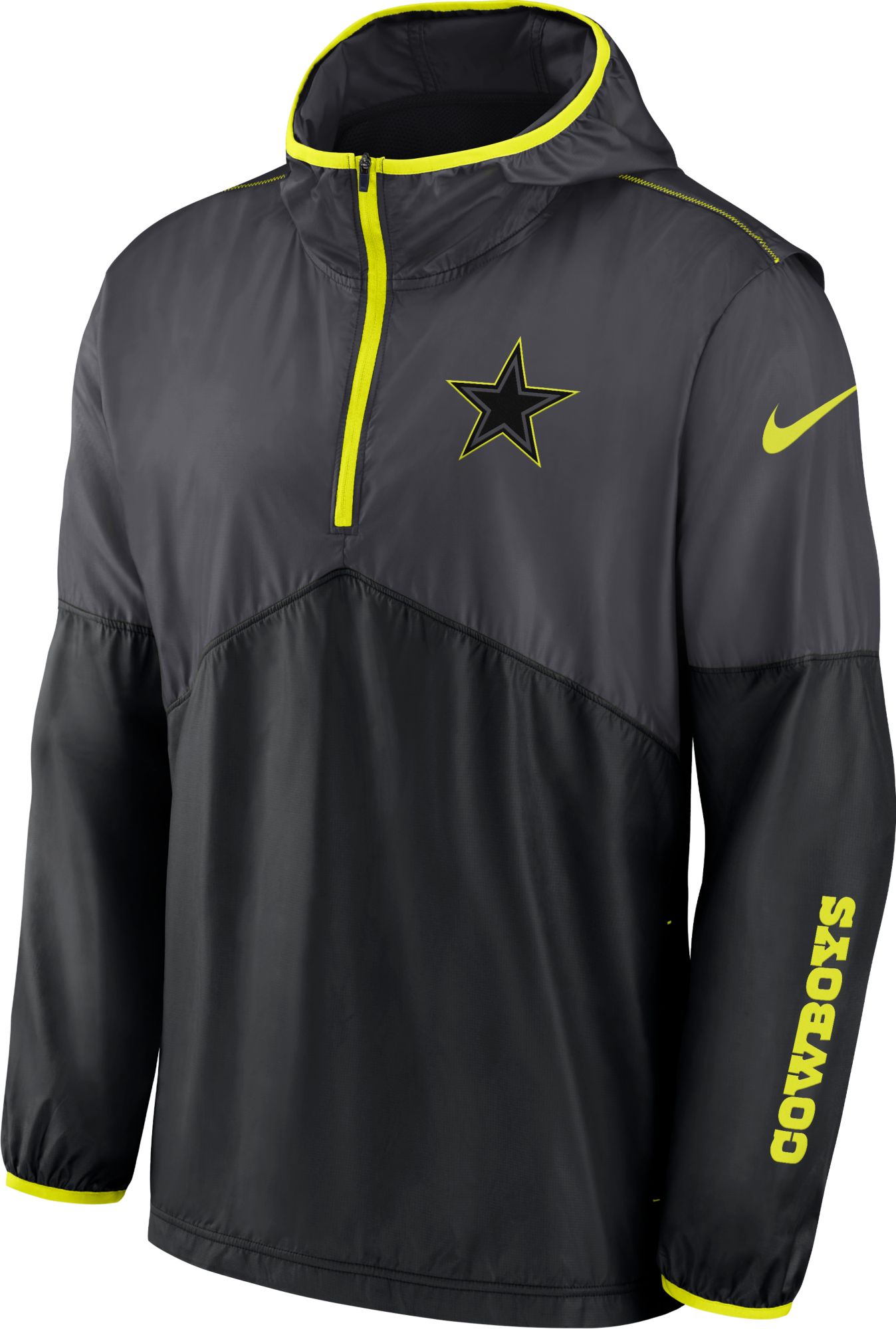 Nike Men's Dallas Cowboys 2023 Volt Half-Zip Grey Pullover