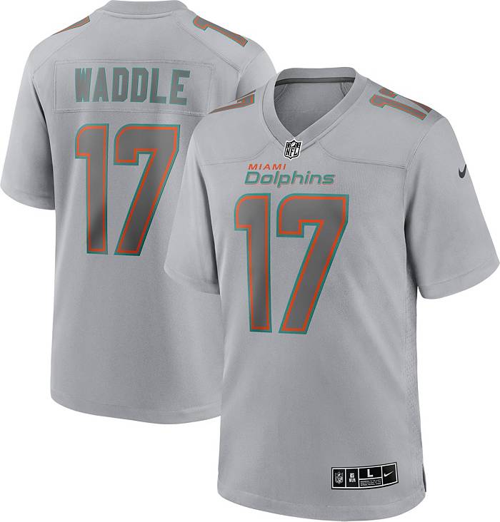 Nike Men's Miami Dolphins Jaylen Waddle #17 Atmosphere Grey Game Jersey