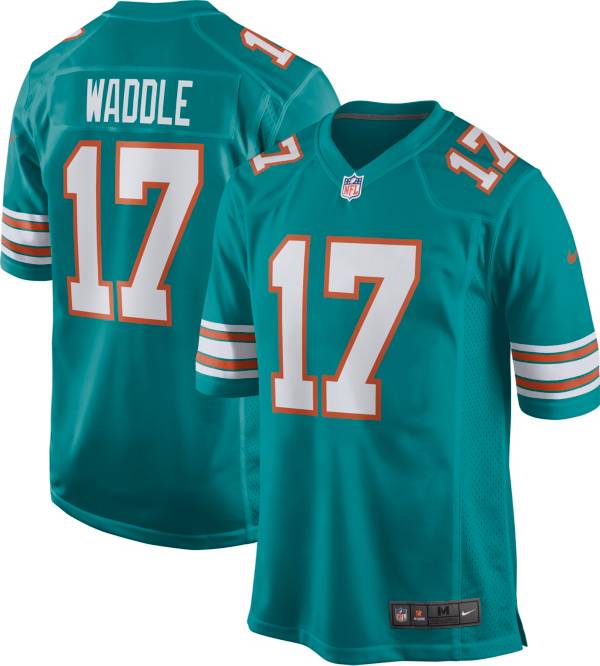 Men's Nike Jaylen Waddle Aqua Miami Dolphins Game Jersey Size: Small