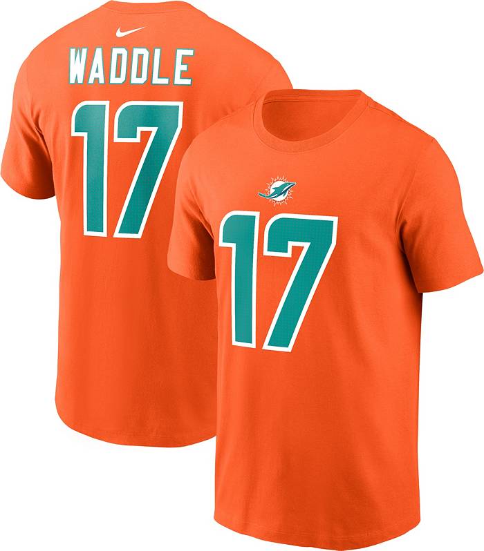 Nike Men's Miami Dolphins Jaylen Waddle #17 Orange T-Shirt
