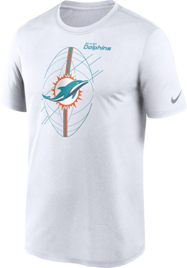 MIAMI DOLPHINS ALL WHITE NIKE DRI-FIT SHIRT W/ AQUA LOGO *BRAND NEW*