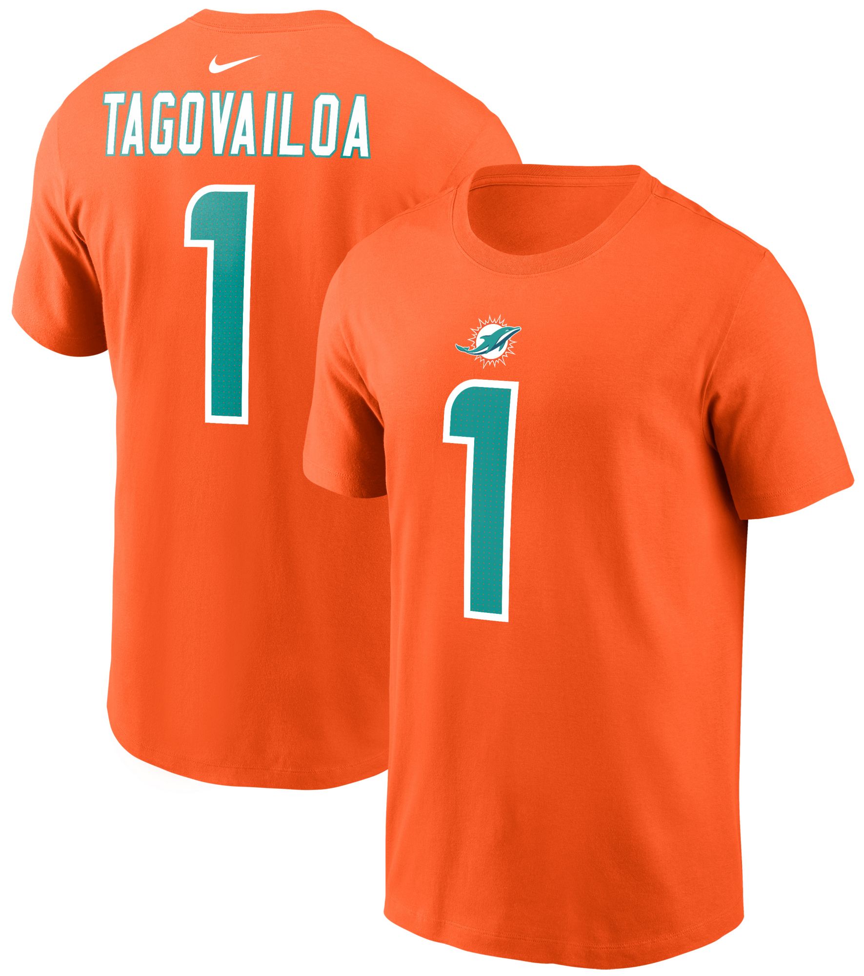 Nike Men's Miami Dolphins Tua Tagovailoa #1 Orange T-Shirt product image