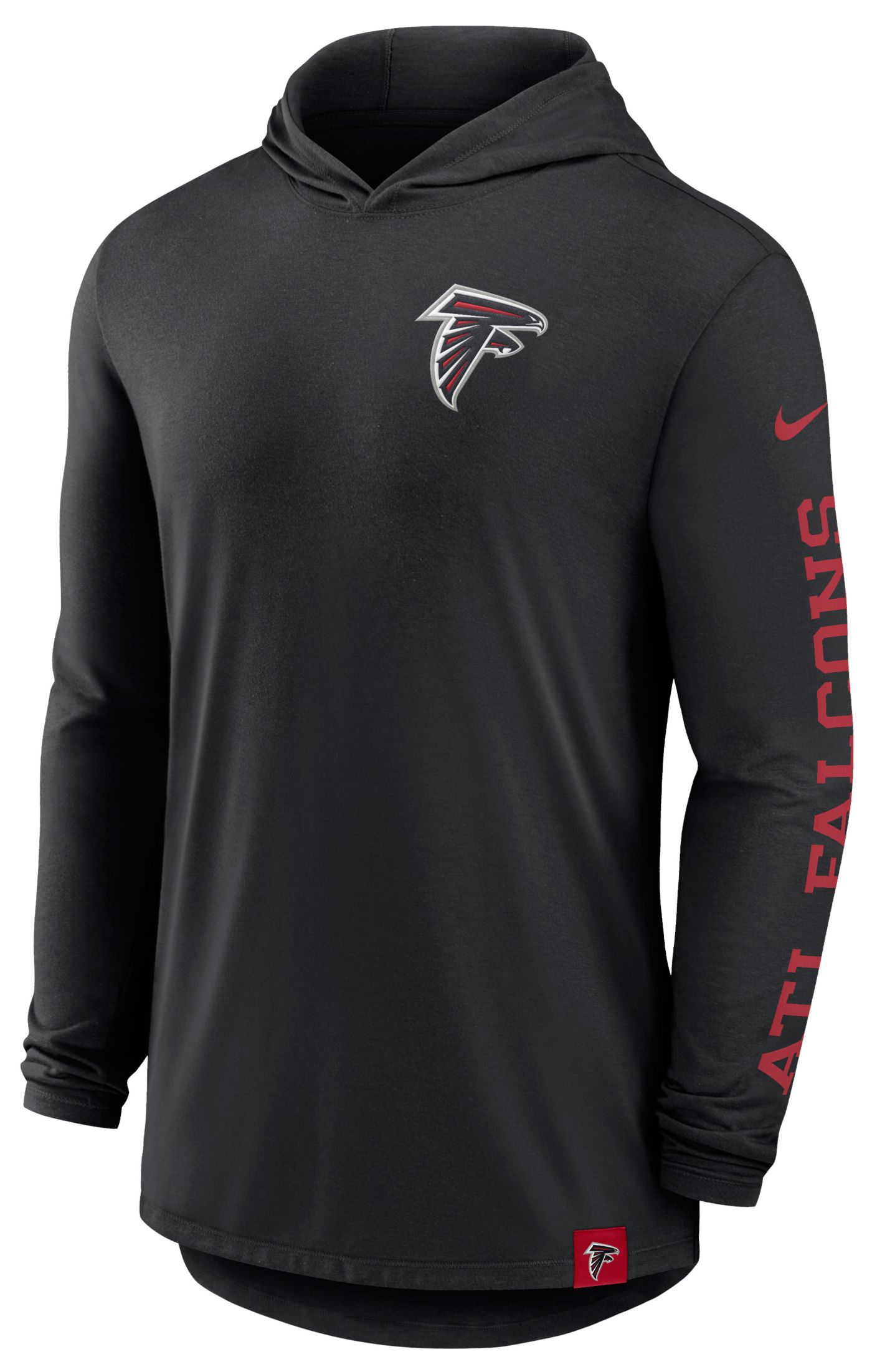 Nike Men s Atlanta Falcons Black Hooded Long Sleeve T Shirt Dick s Sporting Goods