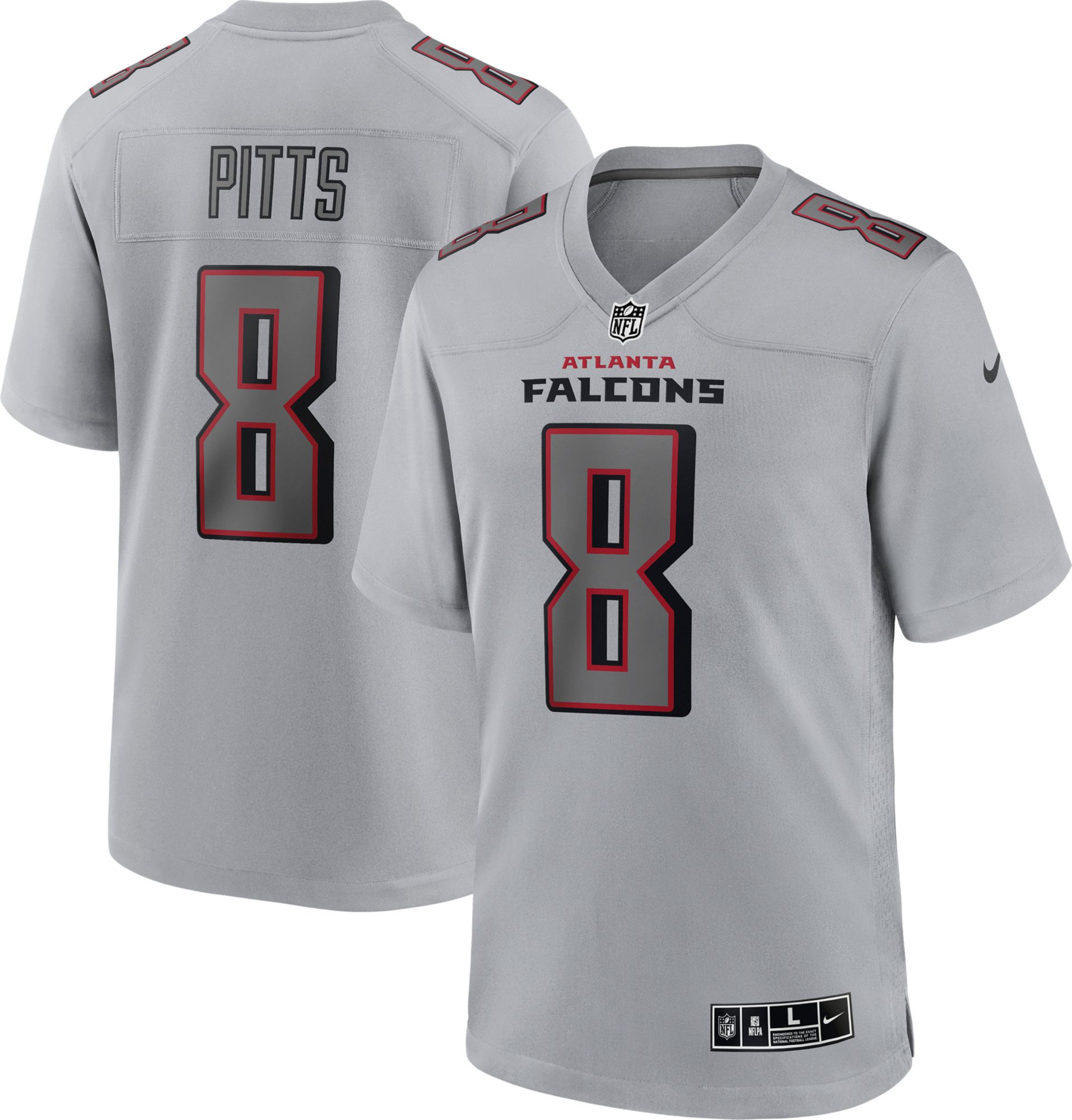Nike Men's Atlanta Falcons Kyle Pitts #8 Atmosphere Grey Game Jersey product image