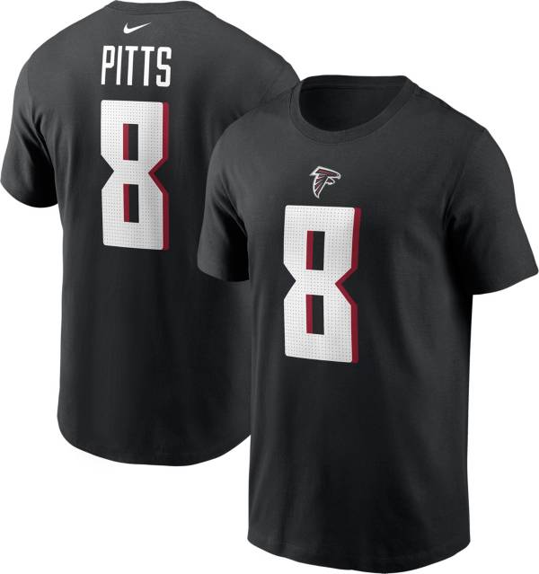 Kyle Pitts Atlanta Falcons Men's Black Name & Number Logo T-Shirt 