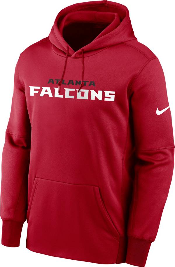 Nike Men's Atlanta Falcons Therma-FIT Wordmark Team Color Hoodie | Dick ...