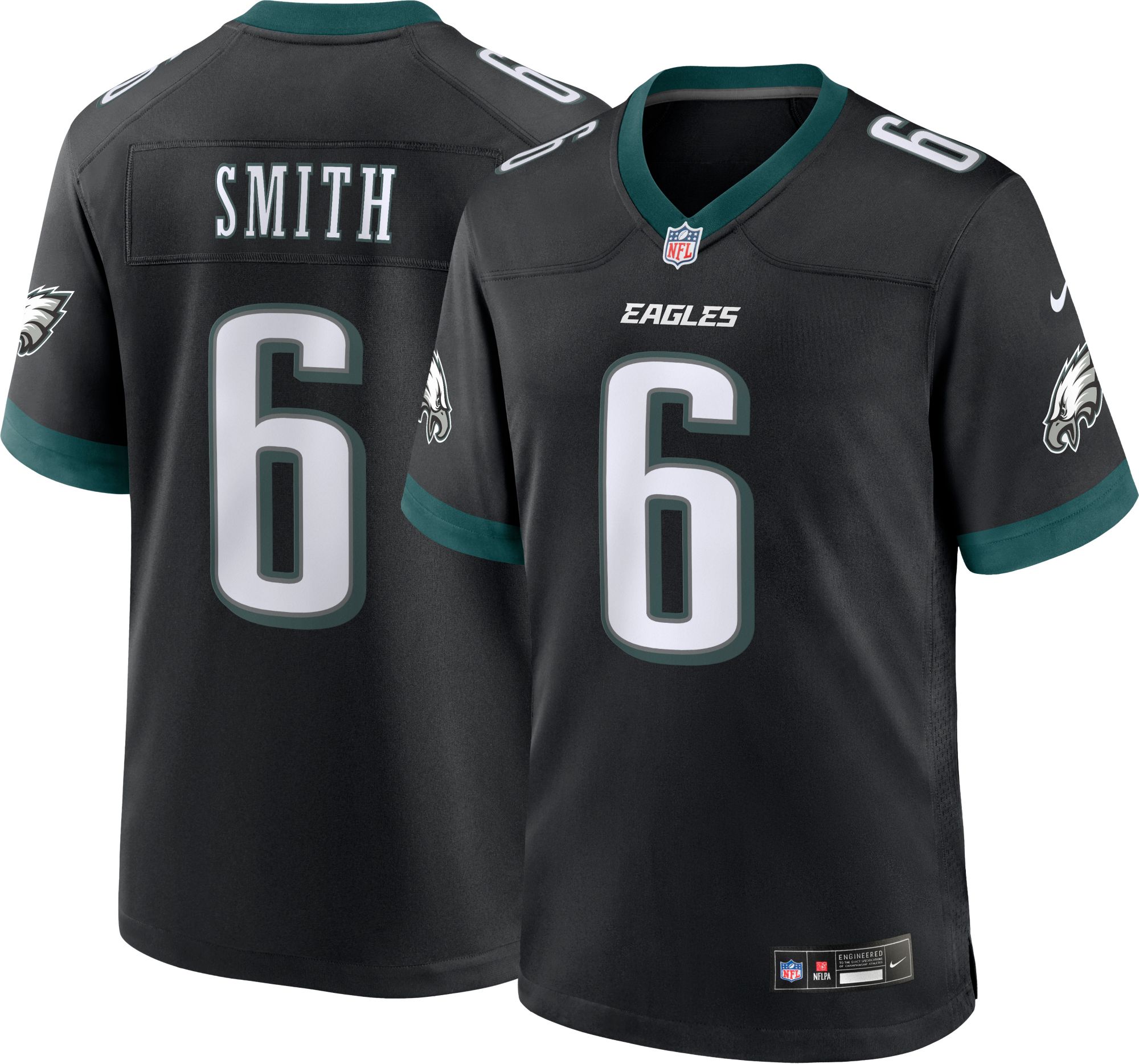 Nike Men's Philadelphia Eagles DeVonta Smith #6 Alternate Black Game Jersey product image