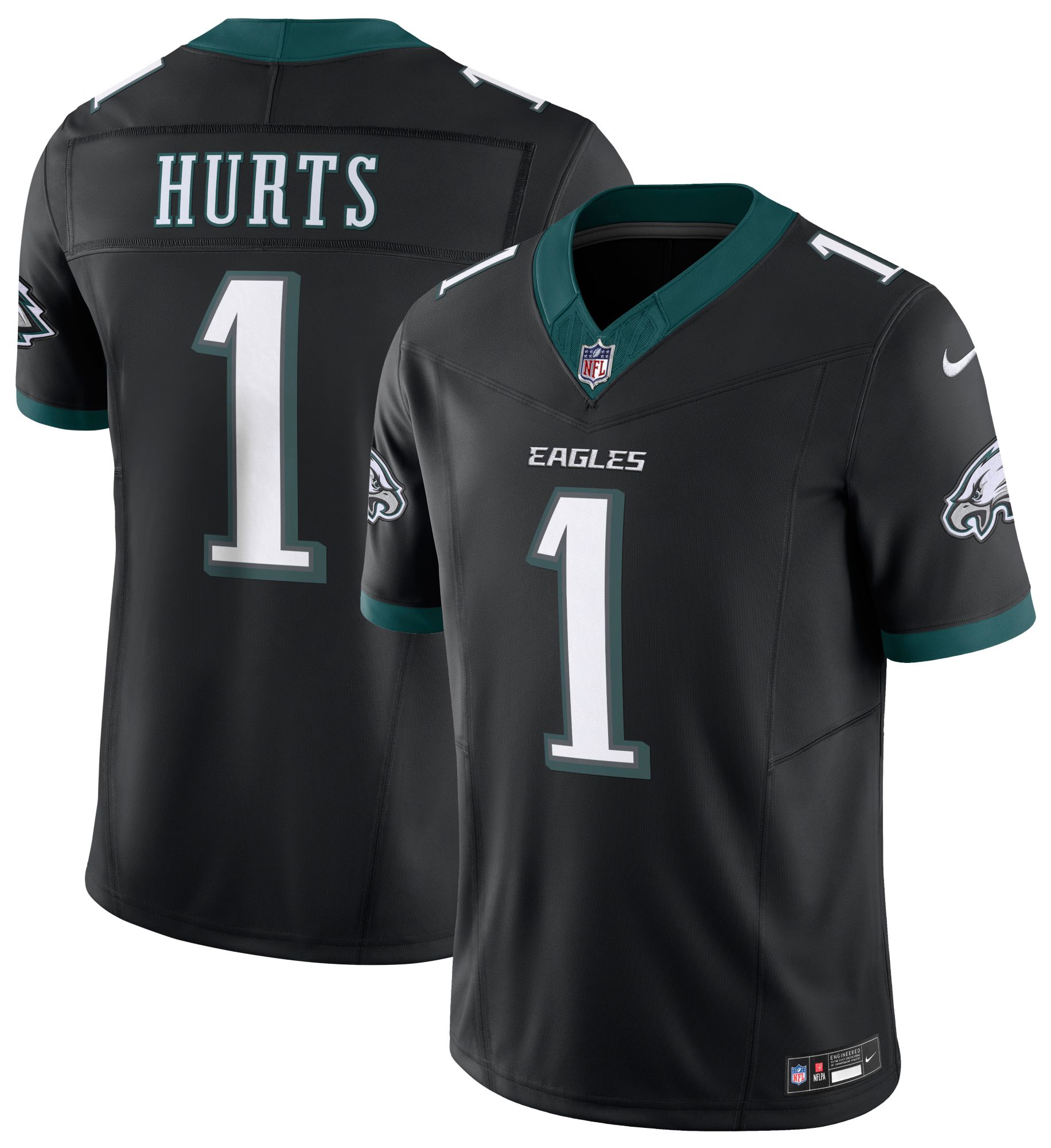 Nike Men's Philadelphia Eagles Jalen Hurts #1 Vapor F.U.S.E. Black Alternate Limited Jersey product image