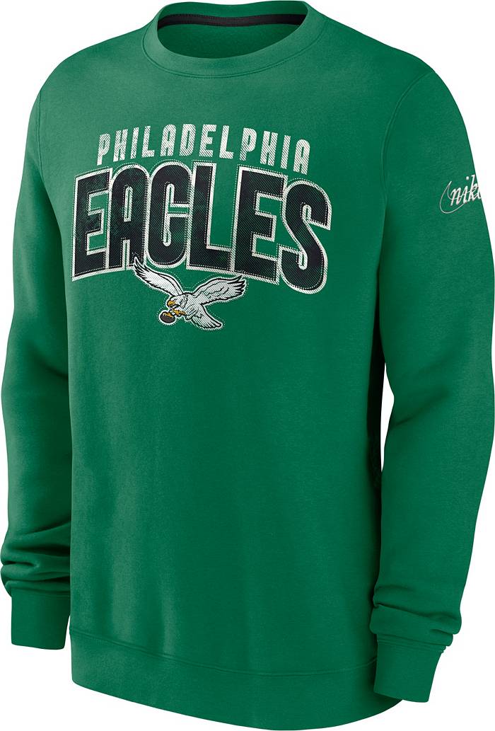 Nike Men's Philadelphia Eagles Rewind Shout Green Crew Sweatshirt