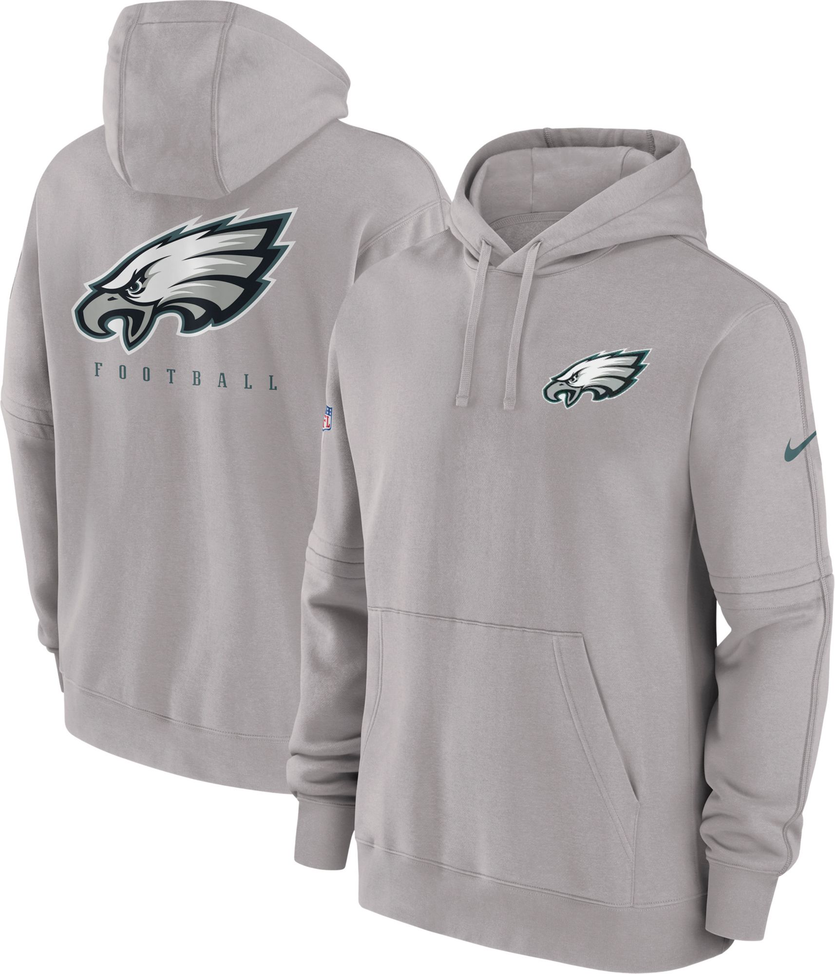 Nike Men's Philadelphia Eagles Sideline Club Pewter Grey Pullover Hoodie |  Dick's Sporting Goods