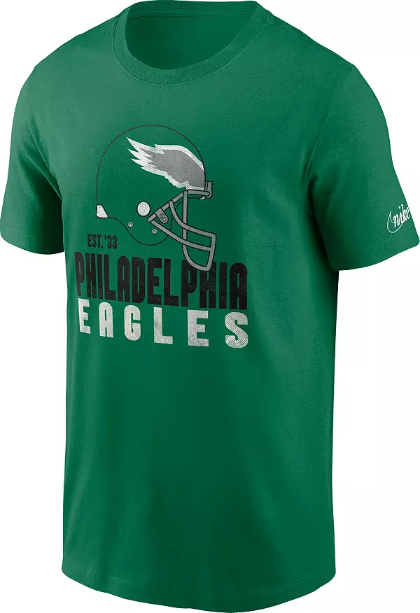 Nike Men's Philadelphia Eagles Throwback Helmet Kelly Green T-Shirt