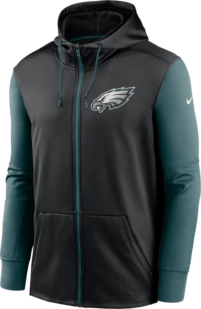 Men's Philadelphia Eagles Color Block Nike Therma NFL Pullover Hoodie in Black, Size: Medium | 011S149N86-05K