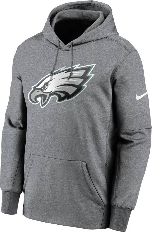 Nike Men s Philadelphia Eagles Logo Therma FIT Grey Hoodie