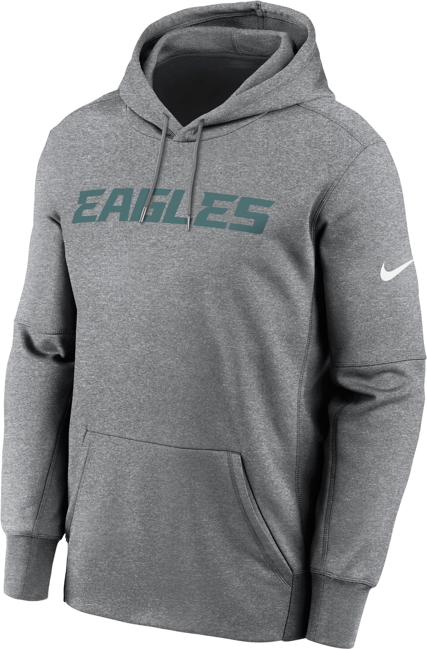 Nike Men s Philadelphia Eagles Therma FIT Wordmark Dark Grey Heather Hoodie Dick s Sporting Goods