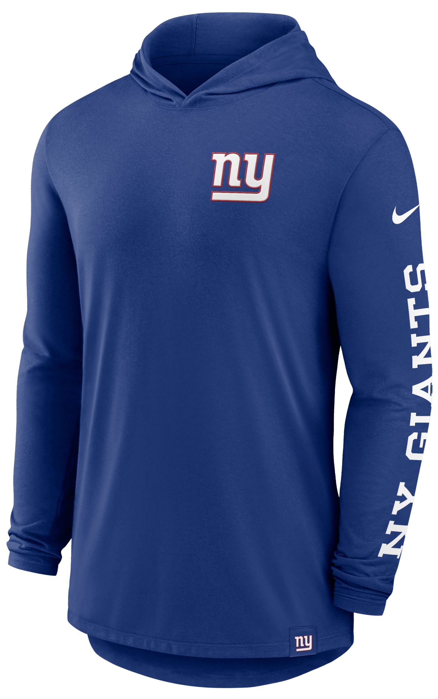 Nike Men's New York Giants Rush Blue Hooded Long Sleeve T-Shirt | Dick ...