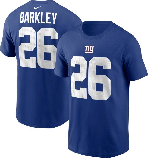 Nike Men's New York Giants Saquon Barkley #26 Blue T-Shirt