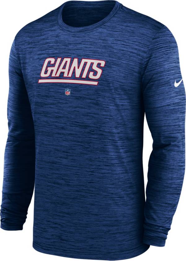 Nike Men's New York Giants Sideline Velocity Blue Long Sleeve T