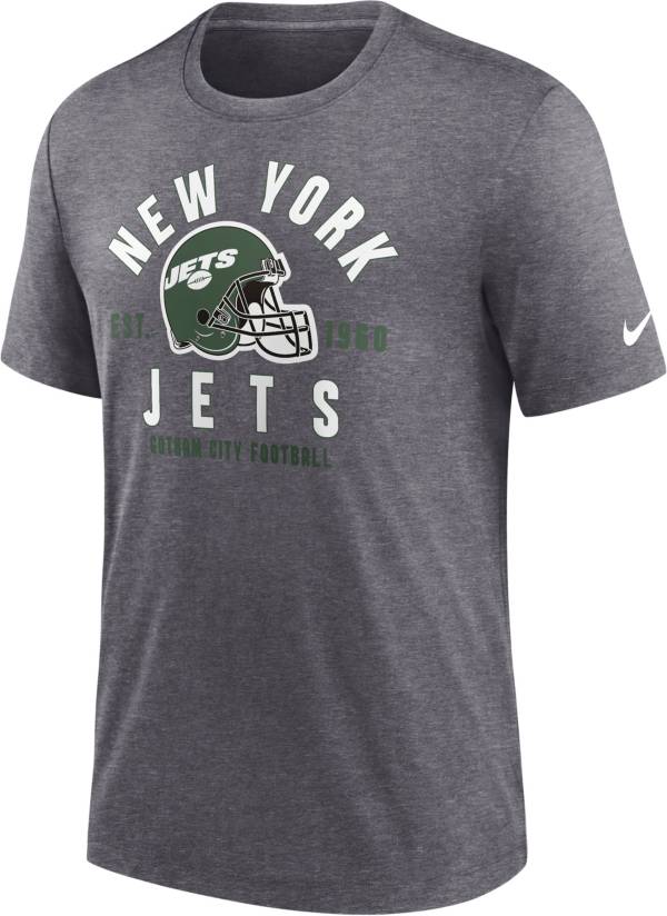 Nike Men's New York Jets Blitz Stacked Dark Grey Heather T-Shirt product image